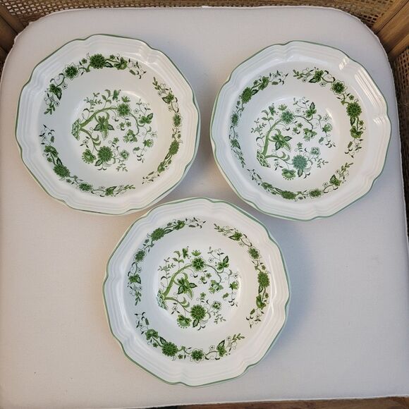 Green Floral Patterned Dining Bowls - Picture 2 of 6